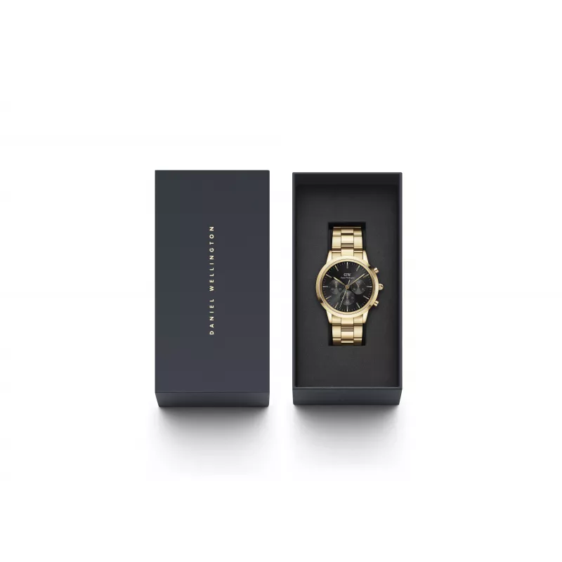 DANIEL WELLINGTON Classic Pánske hodinky 42mm Ružovozlaté Čierna koža DW00100641