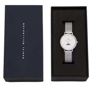 Daniel Wellington Petite Lumine hodinky 32 mm ružové zlato nerezový mesh