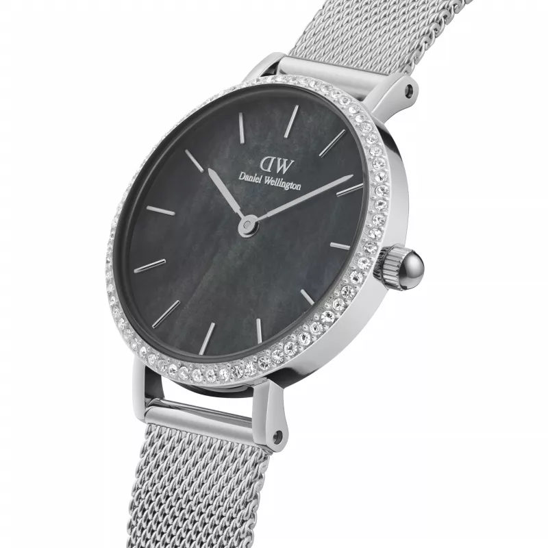 DANIEL WELLINGTON Quadro dámske hodinky 28 mm ružové zlato nerezová oceľ čierna koža DW00100661
