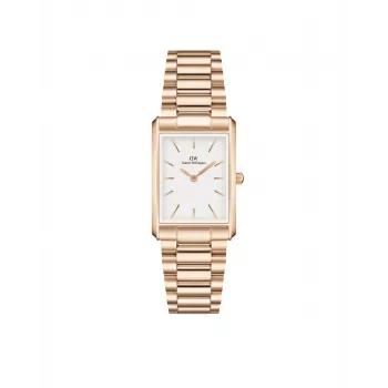 DANIEL WELLINGTON Quadro dámske hodinky 32 mm ružové zlato nerezová oceľ čierna koža