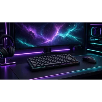 Dark Project ALU81A Terra Nova G3MS Moonstone Switch mechanická klávesnica, US ANSI, čierna