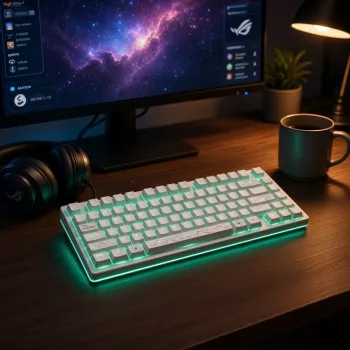 Dark Project ALU81A Terra Nova White mechanická klávesnica, G3MS Moonstone Switch, US ANSI