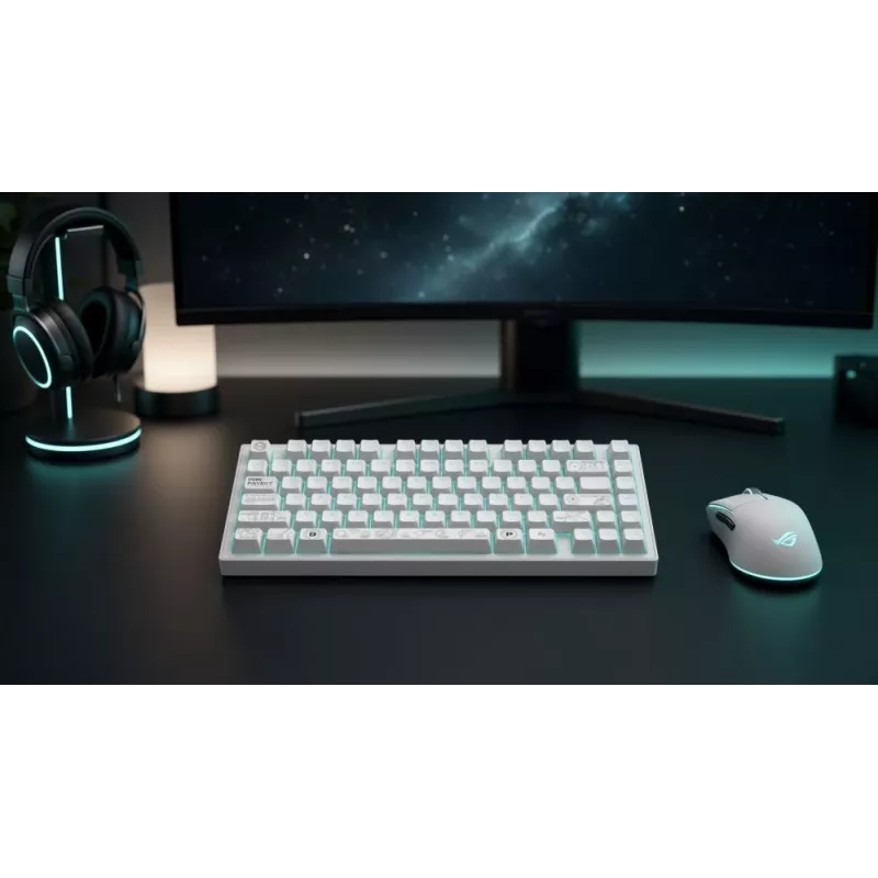 Dark Project ALU81A Terra Nova White mechanická klávesnica, G3MS Moonstone Switch, US ANSI