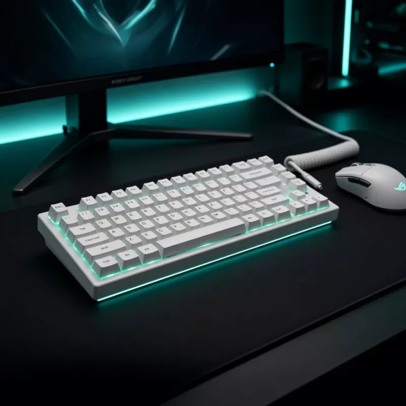 Dark Project ALU81A Terra Nova White mechanická klávesnica, G3MS Moonstone Switch, US ANSI