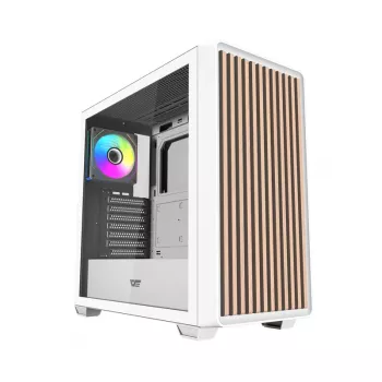 Darkflash DS900WD ATX Mid-Tower počítačová skriňa (biela) so 4 ARGB ventilátormi a bočnicou z tvrdeného skla