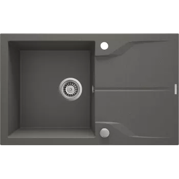 DEANTE kuchynský drez 1 misa z granitového kompozitu s integrovanou odkvapkávacou plochou - čierna (Nero) 780x435mm