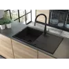 DEANTE granitový drez 1 misa s odkvapkávačom - Onyx Black, 620x500mm
