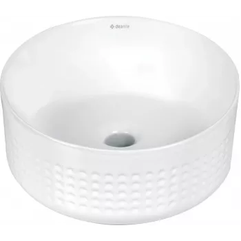 DEANTE keramické umývadlo na dosku asymetrické biele 45mm odtok