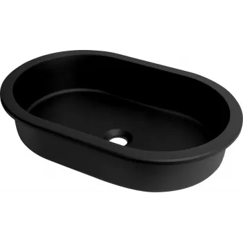 DEANTE Granitové umývadlo na dosku/pod dosku Titanium Black 460x410 mm