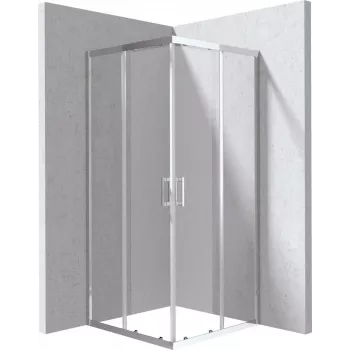 DEANTE štvorcová sprchová kabína 80x80 cm chrómový rám dvojité posuvné dvere