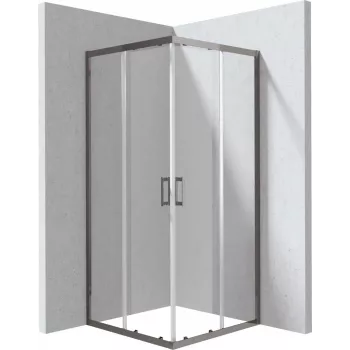DEANTE Square sprchový kút 80x80 cm s dvojkrídlovými posuvnými dverami, chrómový rám