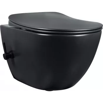 DEANTE toaleta s bidetovou funkciou - s miešacou batériou, stojaca WC, bezokrajová, Dual Flush 3/5L, biela, keramika, soft-close sedadlo