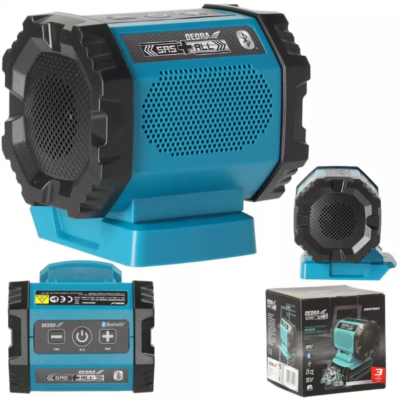 DEDRA DED7004 prenosný Bluetooth reproduktor 20W modrý IPX5 TWS FM USB-C
