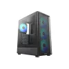 Deepcool CC550 4F Mid-Tower skriňa, 4x 120mm LED ventilátor, tvrdené sklo, čierna