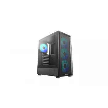 Deepcool CC550 4F Mid-Tower skriňa, 4x 120mm LED ventilátor, tvrdené sklo, čierna
