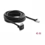 Delock 4m GigE kábel ku kamere Cat.6 S/FTP RJ45 90° uhlový Screw-Lock na RJ45 rovný - čierny
