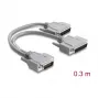Delock adaptér Y-kábel sériový RS-232 LFH D-Sub HD 60-pin samec na 2x D-Sub 25-pin samec 0,3m sivý