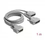 Delock adaptér Y-kábel sériový RS-232 LFH D-Sub HD 60 pin konektor samec na 2x D-Sub 25 pin konektor samec, 1 m, sivý