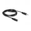 DELOCK audio predlžovací kábel 3,5 mm jack konektor samec na konektor samica 3 m čierny