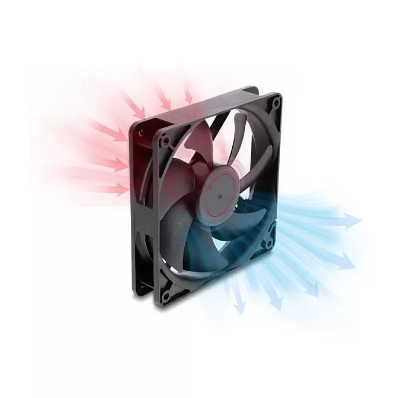 Delock axiálny ventilátor 48 V DC 120 x 120 x 25 mm 2-pin konektor čierny