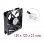 Delock axiálny ventilátor 48 V DC, 120 x 120 x 25 mm, 4-pin PWM, čierny