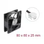 Delock axiálny ventilátor 48 V DC, 80 x 80 x 25 mm s 4-pinovým PWM konektorom, čierny
