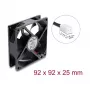 Delock axiálny ventilátor 48 V DC, 92 x 92 x 25 mm s 2-pin konektorom ventilátora, čierny