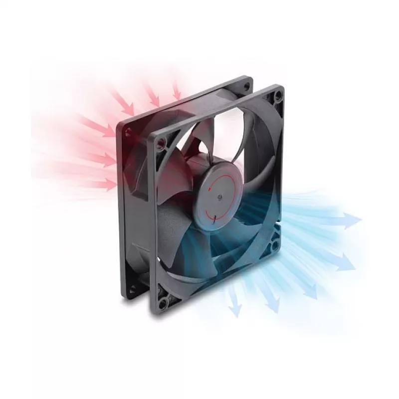 Delock axiálny ventilátor 48 V DC 92x92x25 mm 4-pin PWM (67452), čierny