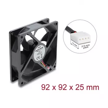 Delock axiálny ventilátor 48 V DC 92x92x25 mm 4-pin PWM (67452), čierny
