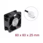 Delock axiálny ventilátor 48V DC 60x60x25mm s 2-pin konektorom čierny