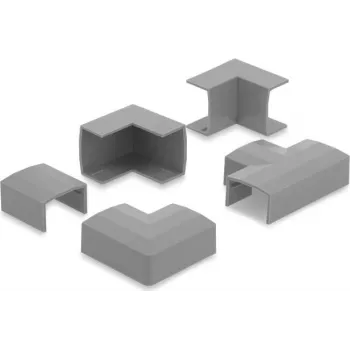Delock spojka káblového kanála pre káblový kanál 24 x 14 mm, sada 5 dielov, sivá 22095