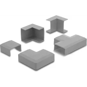 Delock spojka káblového kanála pre káblové kanály 30 x 14 mm, sada 5 dielov, sivá 22098