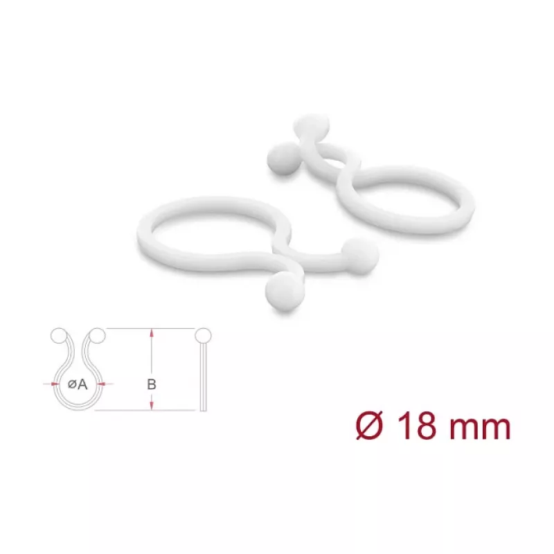 Delock káblová špirála Ø 18 mm transparentná, 100 ks