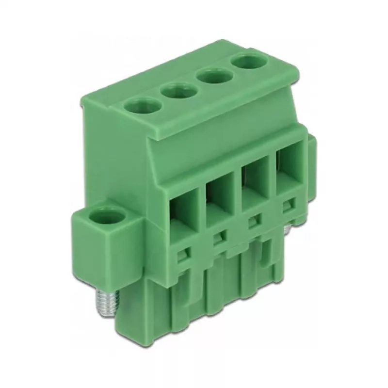 Delock 65936 sada svorkovnice na DIN lištu, 4-pólová, skrutkové uzamknutie, zelená
