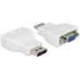 Delock DisplayPort 1.2 konektor samec na VGA konektor samica aktívny adaptér biely 65568