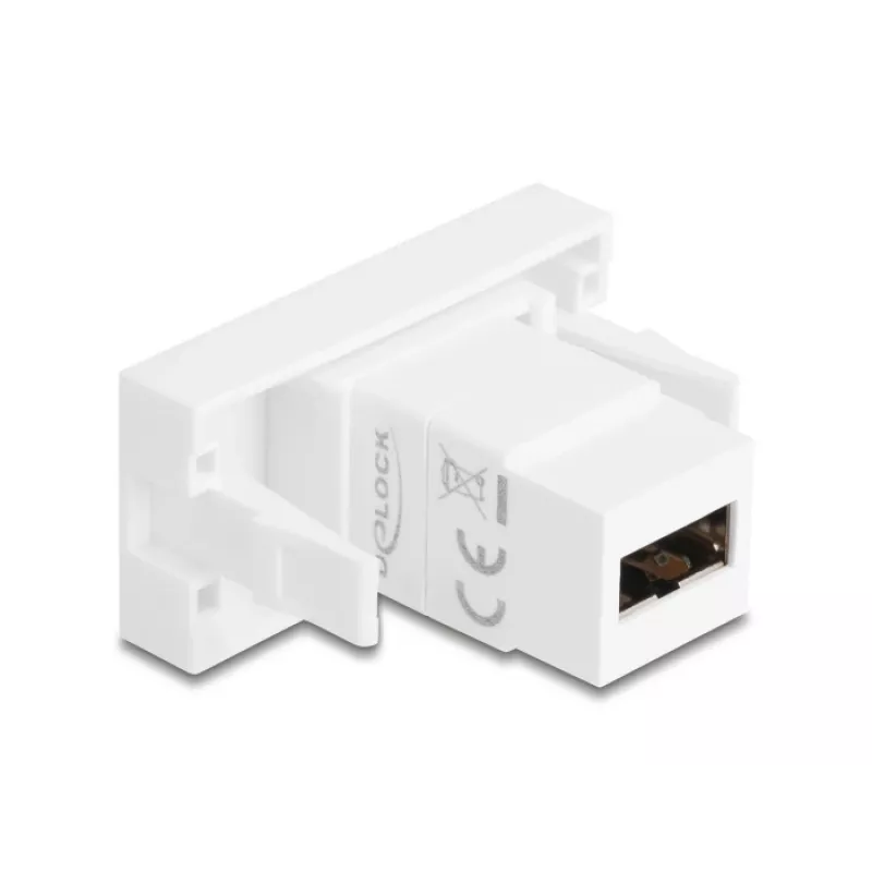 Delock Easy 45 modul EASY-USB 2.0 Type-A konektor samica na EASY-USB Type-A konektor samica biely 90866