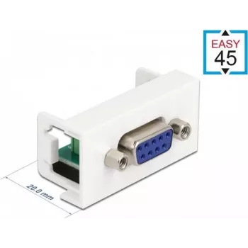 Delock Easy 45 snap-in modul 9-pól D-Sub konektor samica biely RAL 9003 81348