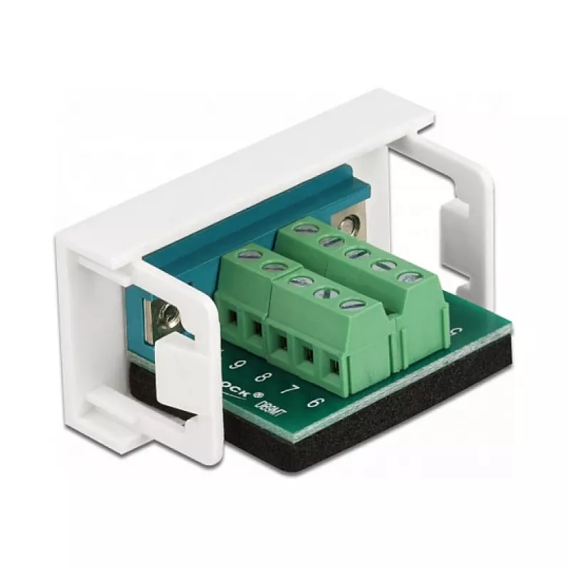 Delock Easy 45 snap-in modul D-Sub 9-pólový konektor samec na 10-pólovú svorkovnicu, biely RAL 9003 81351