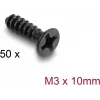 Delock sada skrutiek pre ventilátor M3 x 10 mm, 50 ks, čierna 60986
