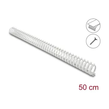 Delock Flexibilný káblový kanál samolepiaci skrutkovateľný 34 x 35 mm - dĺžka 50 cm sivý
