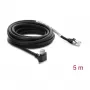 Delock GigE kamerový kábel RJ45 konektor samec 90° zahnutý so skrutkami, dĺžka konektora 28 mm na RJ45 konektor samec Cat.6 S/FTP 5 m čierny