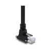 Delock GigE kamerový kábel RJ45 konektor samec 90° zahnutý so skrutkami, dĺžka konektora 28 mm na RJ45 konektor samec Cat.6 S/FTP 1 m čierny
