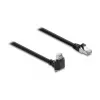 Delock GigE kamerový kábel RJ45 konektor samec 90° zahnutý so skrutkami, dĺžka konektora 28 mm na RJ45 konektor samec Cat.6 S/FTP 1 m čierny