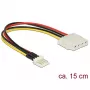 DeLOCK interný napájací adaptér kábel Molex 4-Pin konektor samica na Mini-Power 4-Pin konektor samec 15 cm 85456