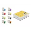 Delock Keystone modul RJ-45 konektor samica na LSA konektor samica STP CAT 6a, 8-kusové balenie (sivý, modrý, žltý, červený, zelený, oranžový, fialový, neónovo žltý) 87896