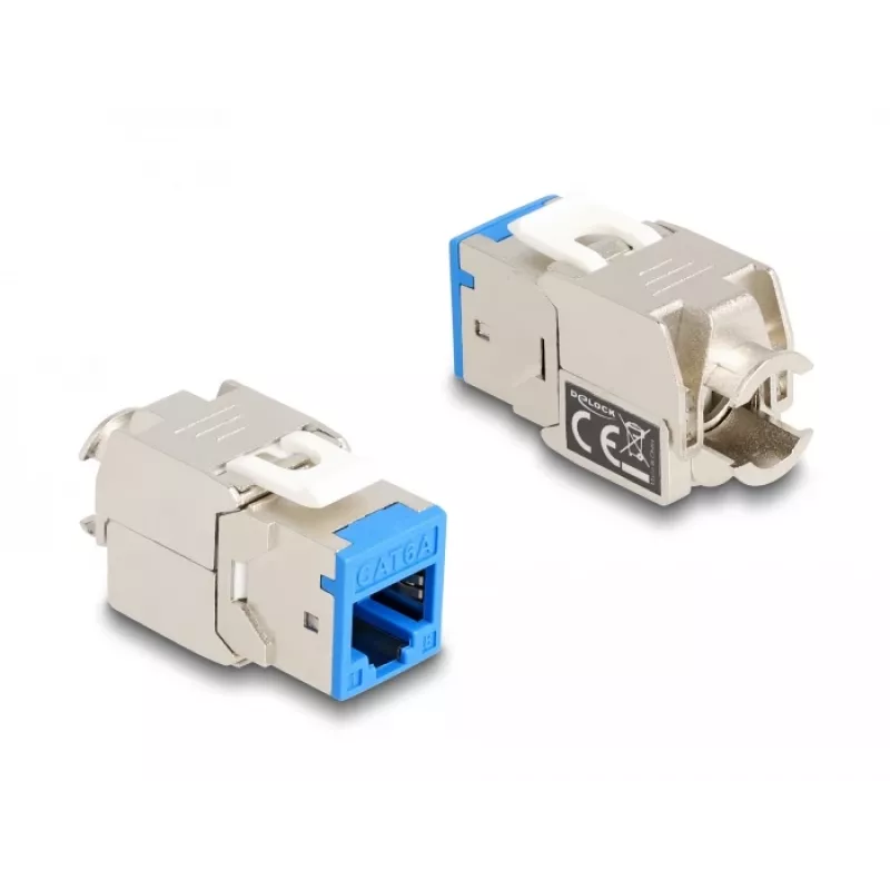 Delock Keystone modul RJ-45 konektor samica na LSA konektor samica STP CAT 6a, 8-kusové balenie (sivý, modrý, žltý, červený, zelený, oranžový, fialový, neónovo žltý) 87896