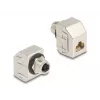 Delock M12 adaptér X-kódovaný 8-pólový konektor samica na RJ45 konektor samica Cat.6A STP kovový 60685