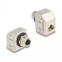 Delock M12 adaptér X-kódovaný 8-pólový konektor samica na RJ45 konektor samica Cat.6A STP kovový 60685