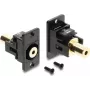Delock panelová montáž 3,5 mm 4-pin konektor samica na konektor samica jack spojka, pozlátená, čierna 91223