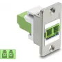 Delock panelová montážna LC duplex spojka multimode OM5 limetkovozelená strieborná príruba 91105